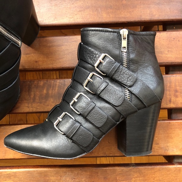 Rebecca Minkoff Aubrey Black Buckle Booties - Picture 7 of 9